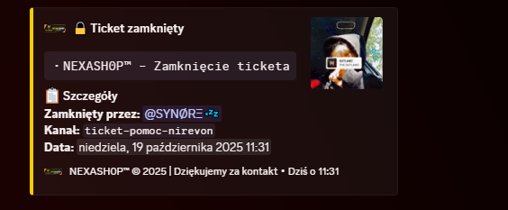 NexaSh0p - Zamknięcie ticketa
