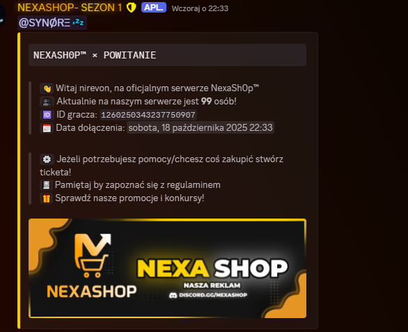 NexaSh0p - Powitanie