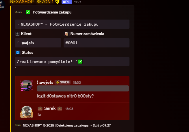 NexaSh0p - Potwierdzenie zakupu
