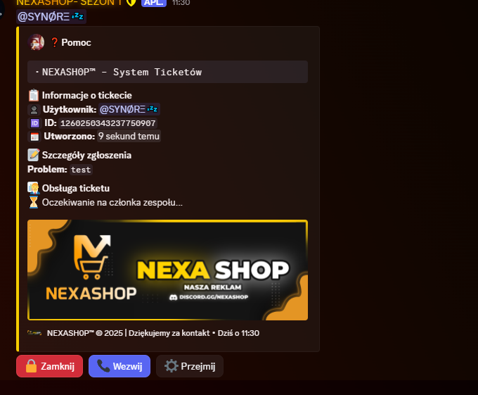 NexaSh0p - System Ticketów