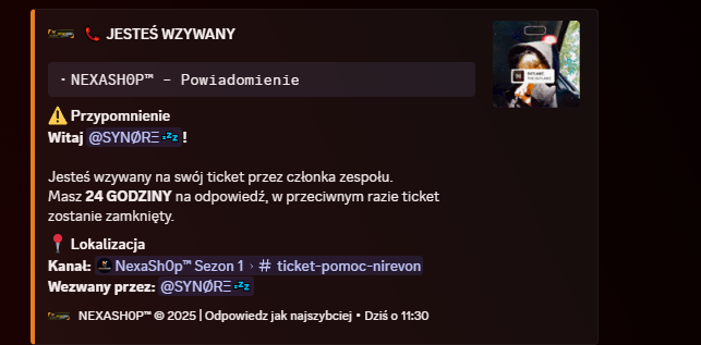 NexaSh0p - Powiadomienie